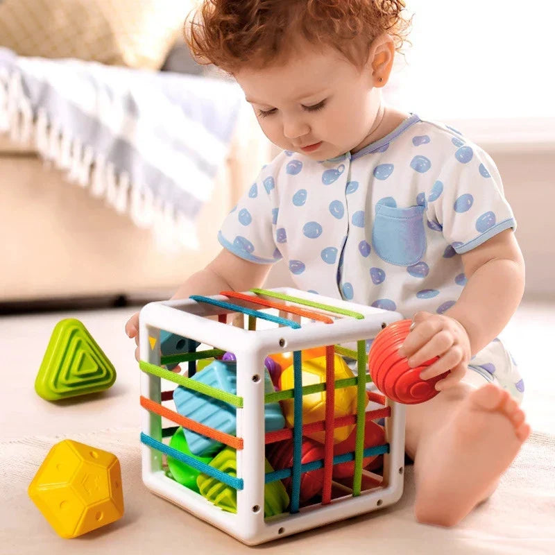 Cubo Sensorial Montessori - Brinquedo Educativo Infantil