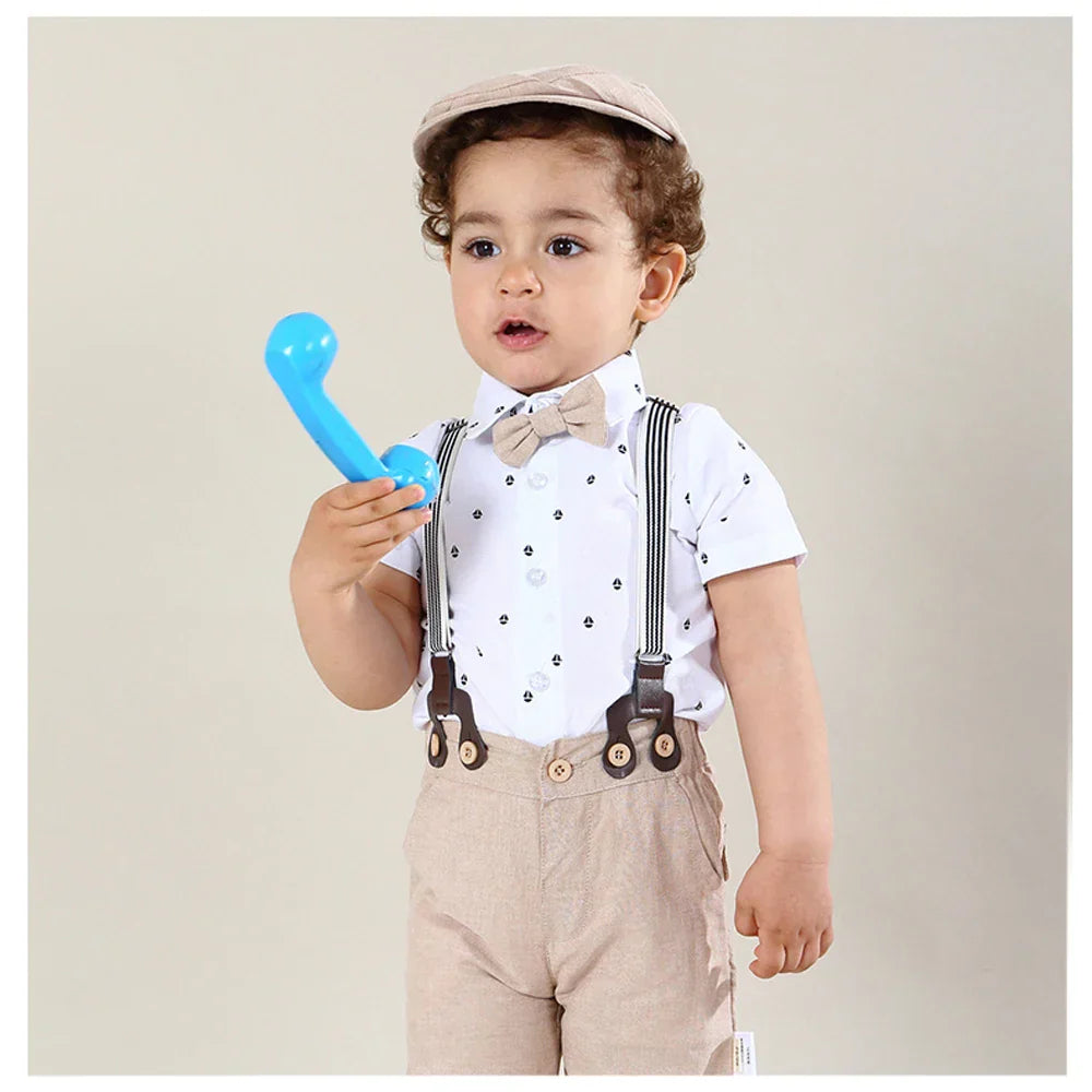 Conjunto Infantil Masculino: Macacão e Acessórios