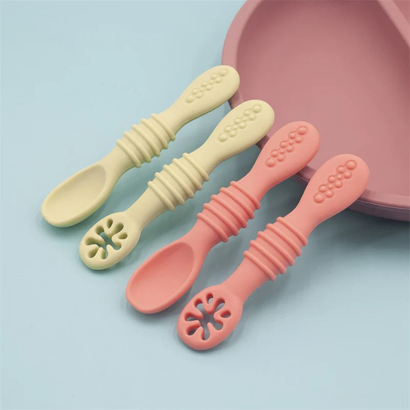 Conjunto de Colheres de Silicone para Bebês