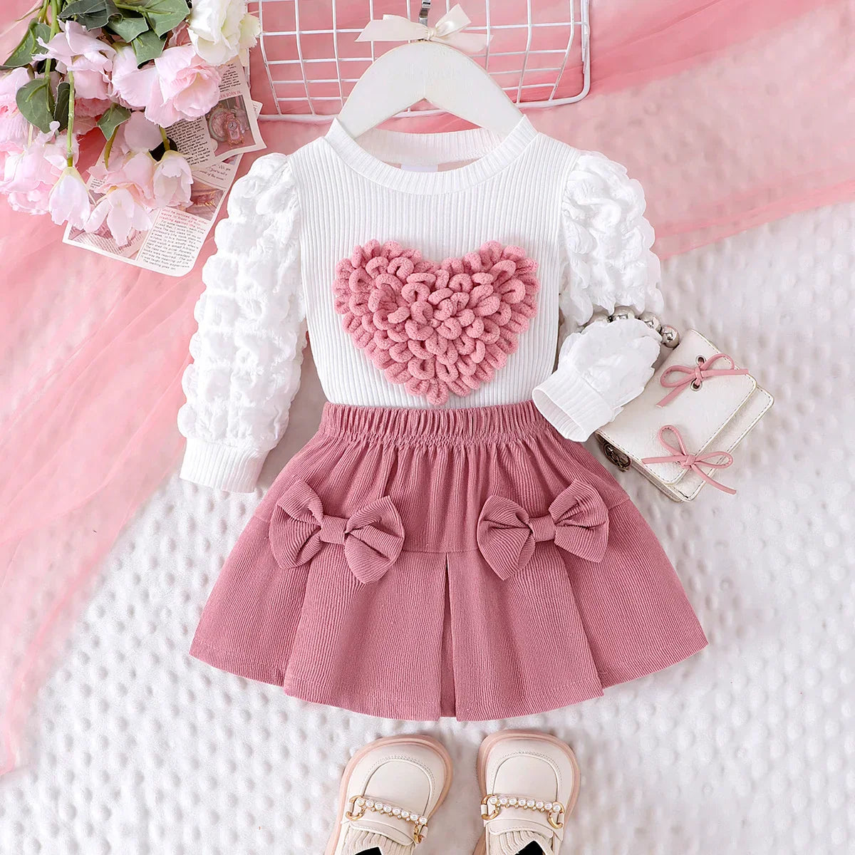 Conjunto Infantil Fofo de Inverno para Meninas