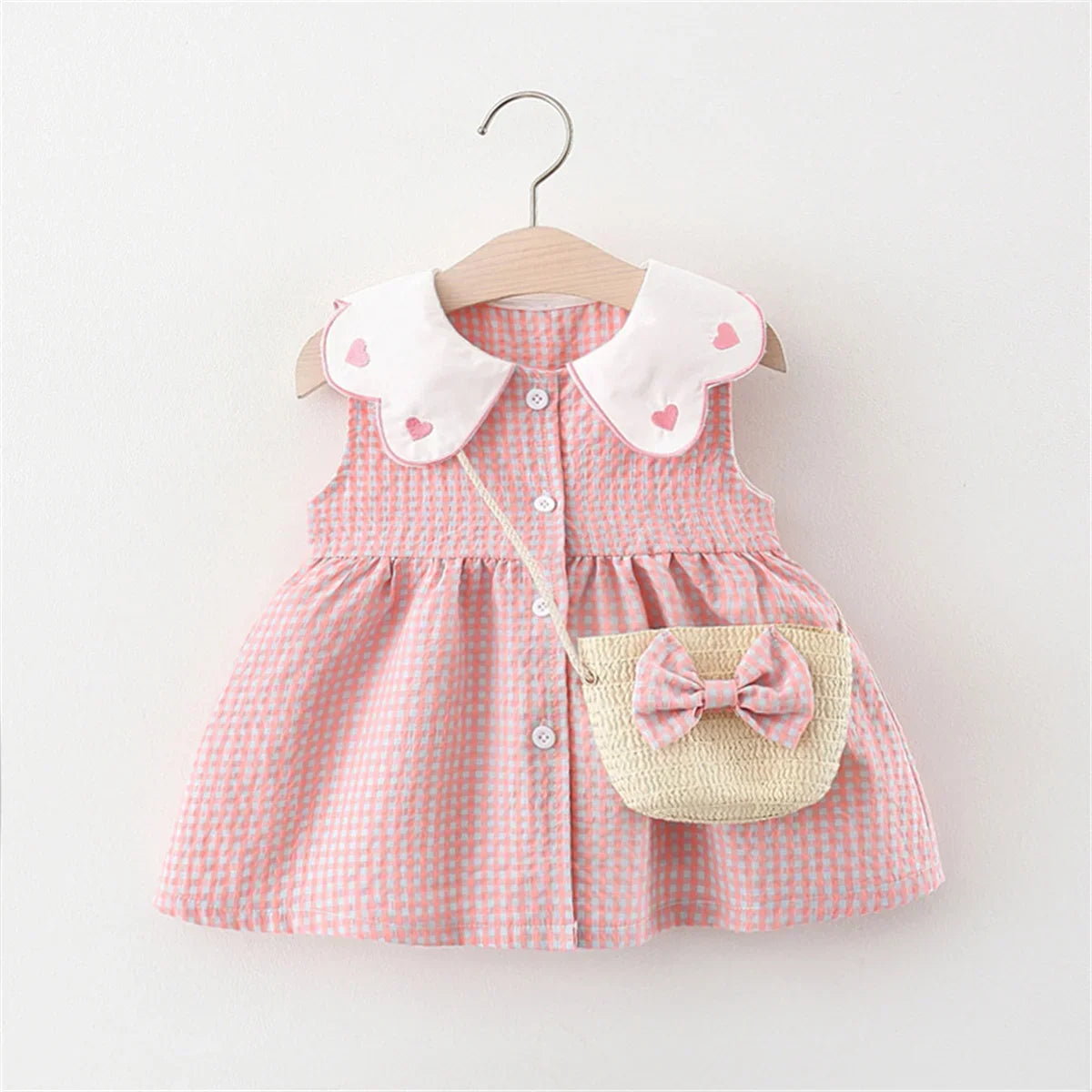 Vestido Infantil de Algodão com Bolsinha - Verão Encantador