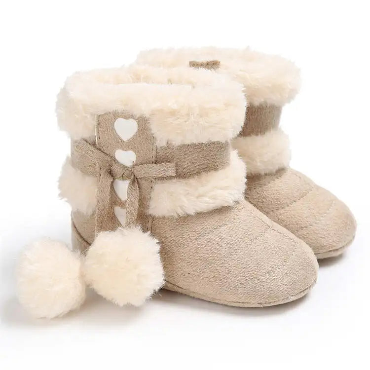 Botas de Inverno para Bebê com Fluff Quente e Sola Macia