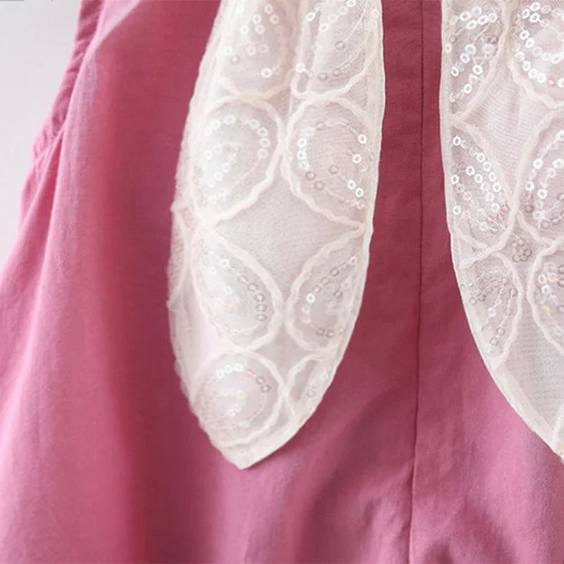 Vestido Bebê Coelhinho com Lantejoulas - Algodão Verão