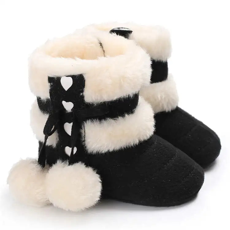 Botas de Inverno para Bebê com Fluff Quente e Sola Macia