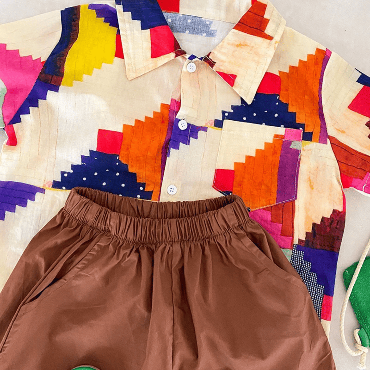 Conjunto Infantil Colorido de Verão - Camisa e Vestido