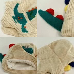 Touca Infantil Dinossauro com Protetor de Orelhas