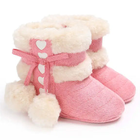 Botas de Inverno para Bebê com Fluff Quente e Sola Macia