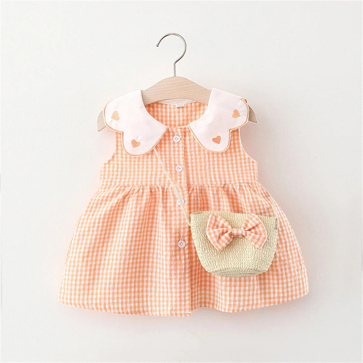 Vestido Infantil de Algodão com Bolsinha - Verão Encantador