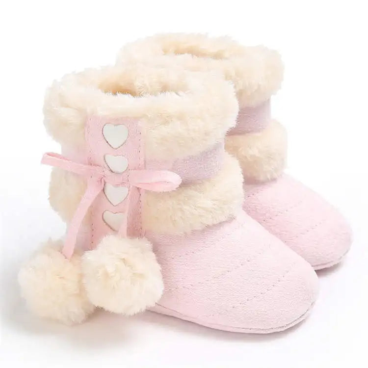 Botas de Inverno para Bebê com Fluff Quente e Sola Macia