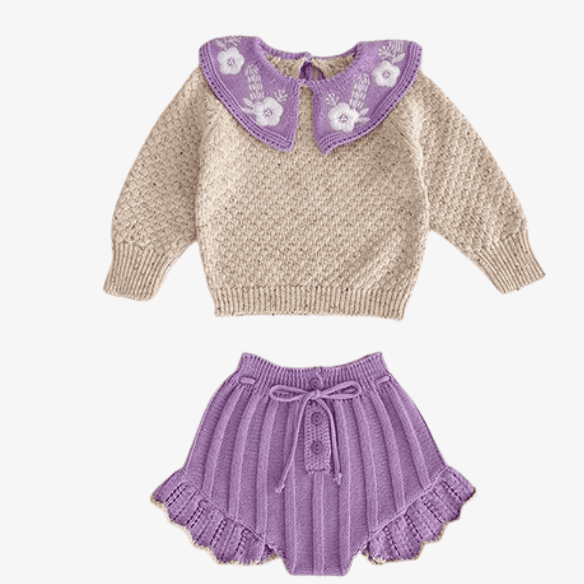 Conjunto Bebê Menina Elegance - Pulôver e Shorts